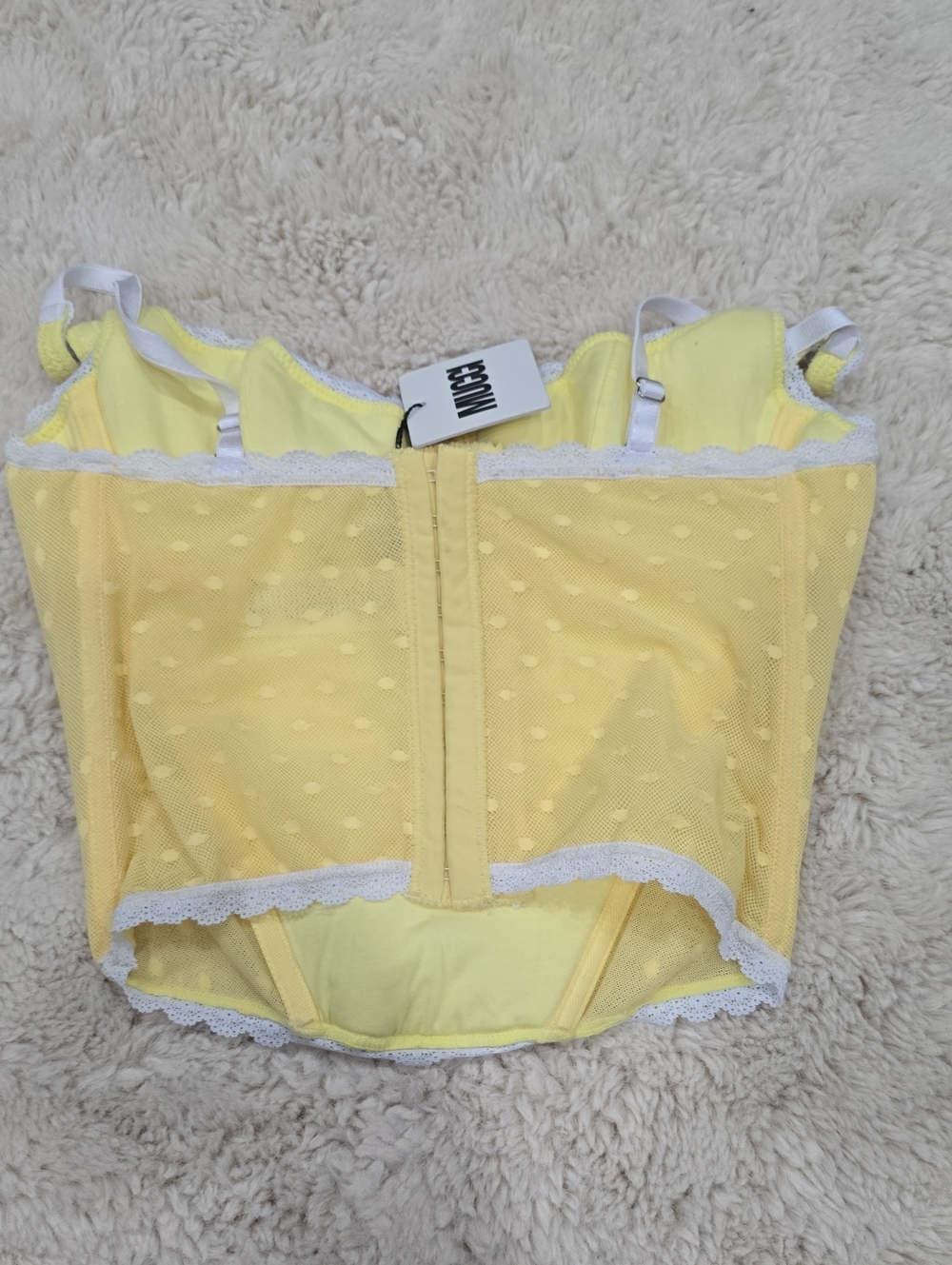 Mucci Yellow Polka Dot Bustier Top - Picture 3 of 4